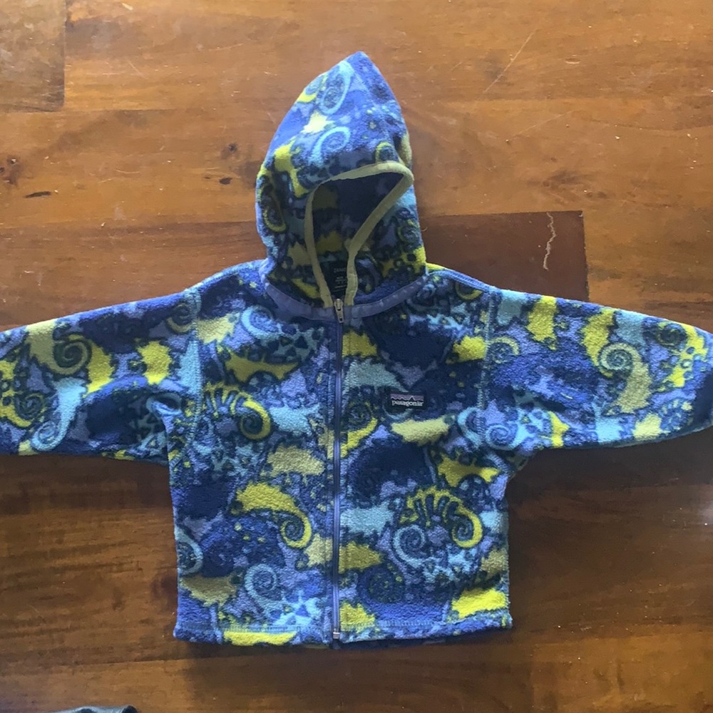 Toddler Patagonia hooded zip up fleece